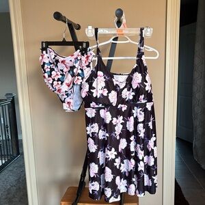 Floral Swim Dress and Bikini Set